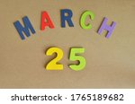 march 25  toy alphabet with a... | Shutterstock . vector #1765189682
