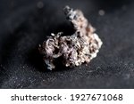 Small photo of unwrought silver ore, unrefined metal in a lump