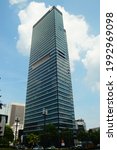 Small photo of FRANKFURT, GERMANY - Jun 10, 2021: The 'City-Haus' is one of the two towers of the DZ Bank Completed in 1974 and renovated in 2008, it is one of the oldest skyscrapers in Frankfurt