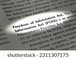 A part in a Legal Business Law textbook referring to the Freedom of Information act, FOIA