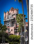 Small photo of KISSIMMEE, US - Jul 27, 2022: A vertical shot of the Hollywood Tower of Terror in Walt Disney World, Florida, United States