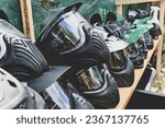 Small photo of paintball masks waiting for the g