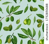 Olives Seamless Pattern With...