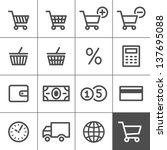 shopping icon set. vector... | Shutterstock .eps vector #137695088