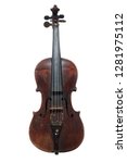Old Violin On White Background.