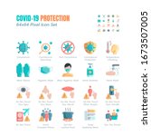 simple set of covid 19... | Shutterstock .eps vector #1673507005