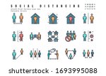 simple set of social distancing ... | Shutterstock .eps vector #1693995088