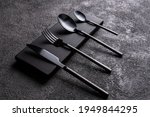 Set Of Black Knife  Fork ...