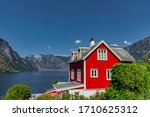 Red House At Aurlandsfjord In...