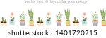 big set of houseplants potted... | Shutterstock .eps vector #1401720215
