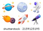 space icon set. space objects ... | Shutterstock .eps vector #2159125195