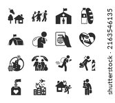 refugees icons set. people... | Shutterstock .eps vector #2163546135
