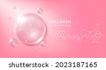 drop water collagen pink  and... | Shutterstock .eps vector #2023187165
