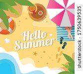 hello summer background with... | Shutterstock .eps vector #1750639535