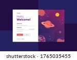 login form page. with galaxy... | Shutterstock .eps vector #1765035455
