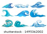 wave vector set graphic clipart | Shutterstock .eps vector #1495362002