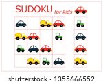 sudoku for kids. sudoku.... | Shutterstock .eps vector #1355666552