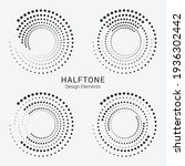 halftone logo set. circular... | Shutterstock .eps vector #1936302442