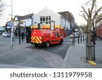 Small photo of bridgend 8th February 2019 town centre scene with royal mail van driving through collecting from business