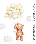 Cute Cartoon Teddy Bear With...