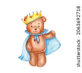 Teddy Bear King With Crown And...