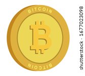 bitcoin gold coin. bitcoin... | Shutterstock .eps vector #1677023098