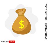 money bag icon  moneybag flat... | Shutterstock .eps vector #1886217652