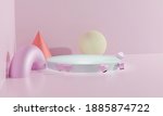 3d abstract podium as valentine ... | Shutterstock . vector #1885874722
