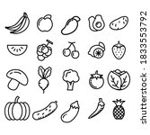 set of fruits and vegetables... | Shutterstock .eps vector #1833553792