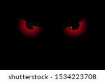 scary red eyes on dark black... | Shutterstock .eps vector #1534223708