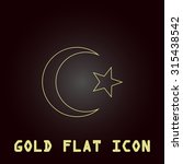 islam symbol. outline gold flat ... | Shutterstock .eps vector #315438542