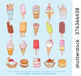 icon of ice cream doodle set ... | Shutterstock .eps vector #376366438