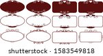 set dark red square vintage... | Shutterstock .eps vector #1583549818
