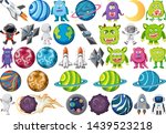 large space themed set... | Shutterstock .eps vector #1439523218