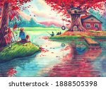 Watercolor Fantasy Landscape...