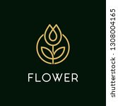luxury flower abstract logo... | Shutterstock .eps vector #1308004165