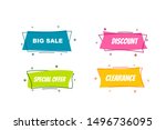 flat linear promotion ribbon... | Shutterstock .eps vector #1496736095