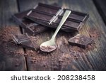 Closeup Of Dark Chocolate And...
