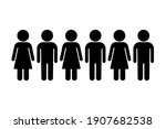 group of man and woman. six... | Shutterstock .eps vector #1907682538