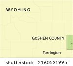 Goshen County and city of Torrington location on Wyoming state map
