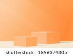 3d vector orange podium... | Shutterstock .eps vector #1896374305