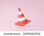 3d Red Traffic Cones Icon On...