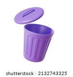 Open Trash Purple Floating On...