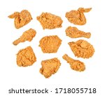 Set Of Fried Chicken Isolated...