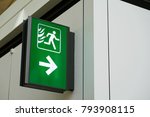 Fire exit sign lightbox in the...