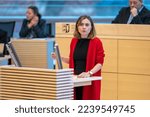 Small photo of Kiel, Germany, December 16, 2022 Plenary session in the Landeshaus Kiel MP Catharina Nies during her speech in front of the plenum