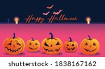 halloween fullmoon banner ... | Shutterstock .eps vector #1838167162