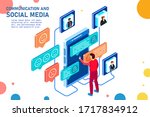 communication and social media. ... | Shutterstock .eps vector #1717834912