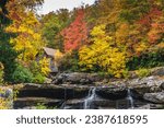 Small photo of Fall colors at Babcock State park in WV, USA. Glade Creek Grist Mill is captured in the photograph.