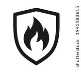 shield with fire sign. fire... | Shutterstock .eps vector #1942183615